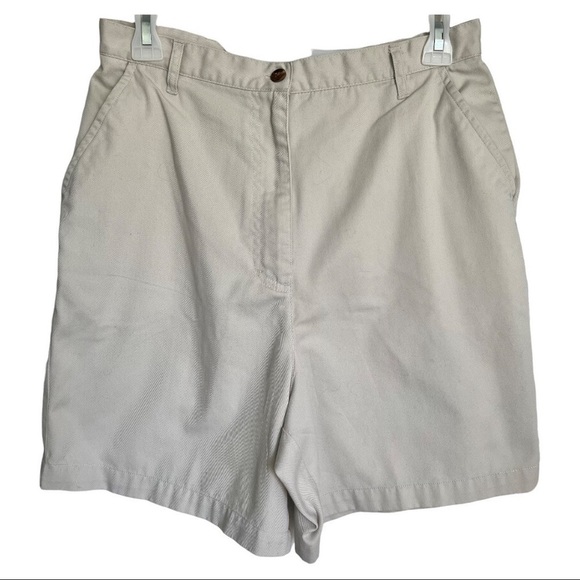 Vintage Pants - VINTAGE 90s Y2K Khaki Tan High Rise Wide Leg Shorts Cottagecore Grannycore 12